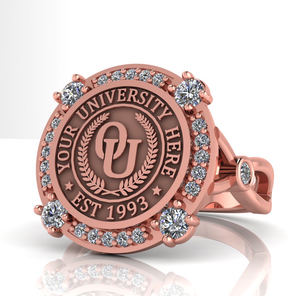 Voir | Infinity Bezel Band Custom College Ring
