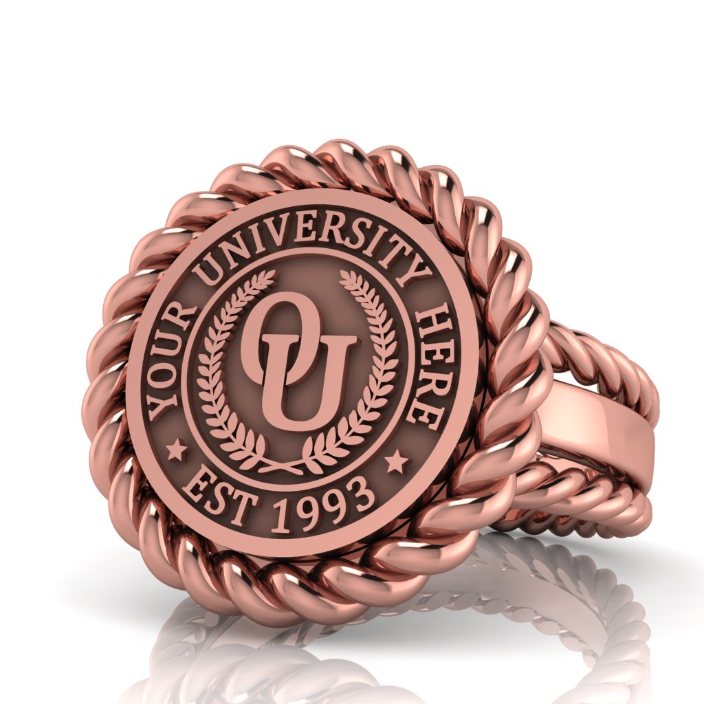 Lubid | Rope Edge Band Custom College Ring