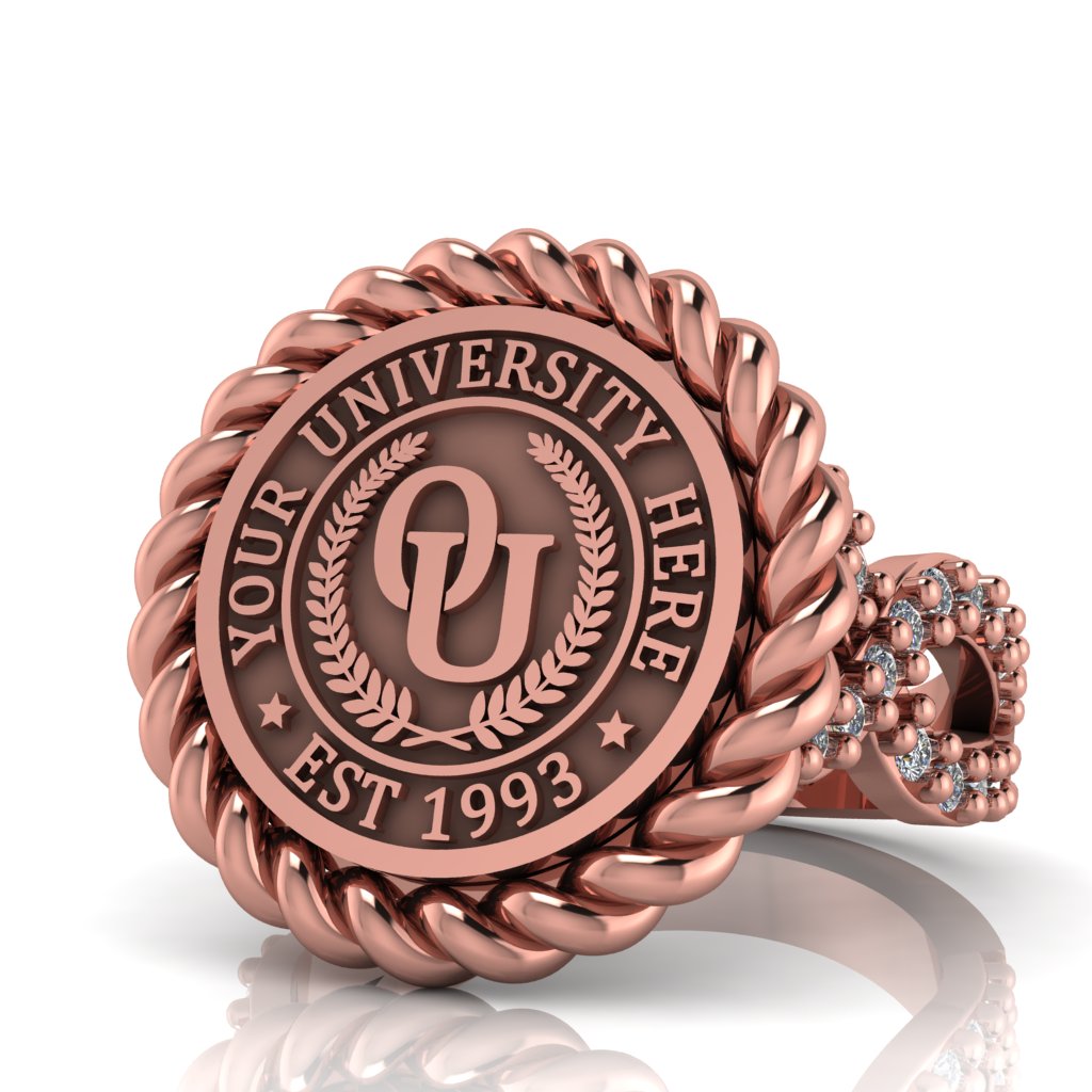 Lubid | Infinity Bezel Band Custom College Ring
