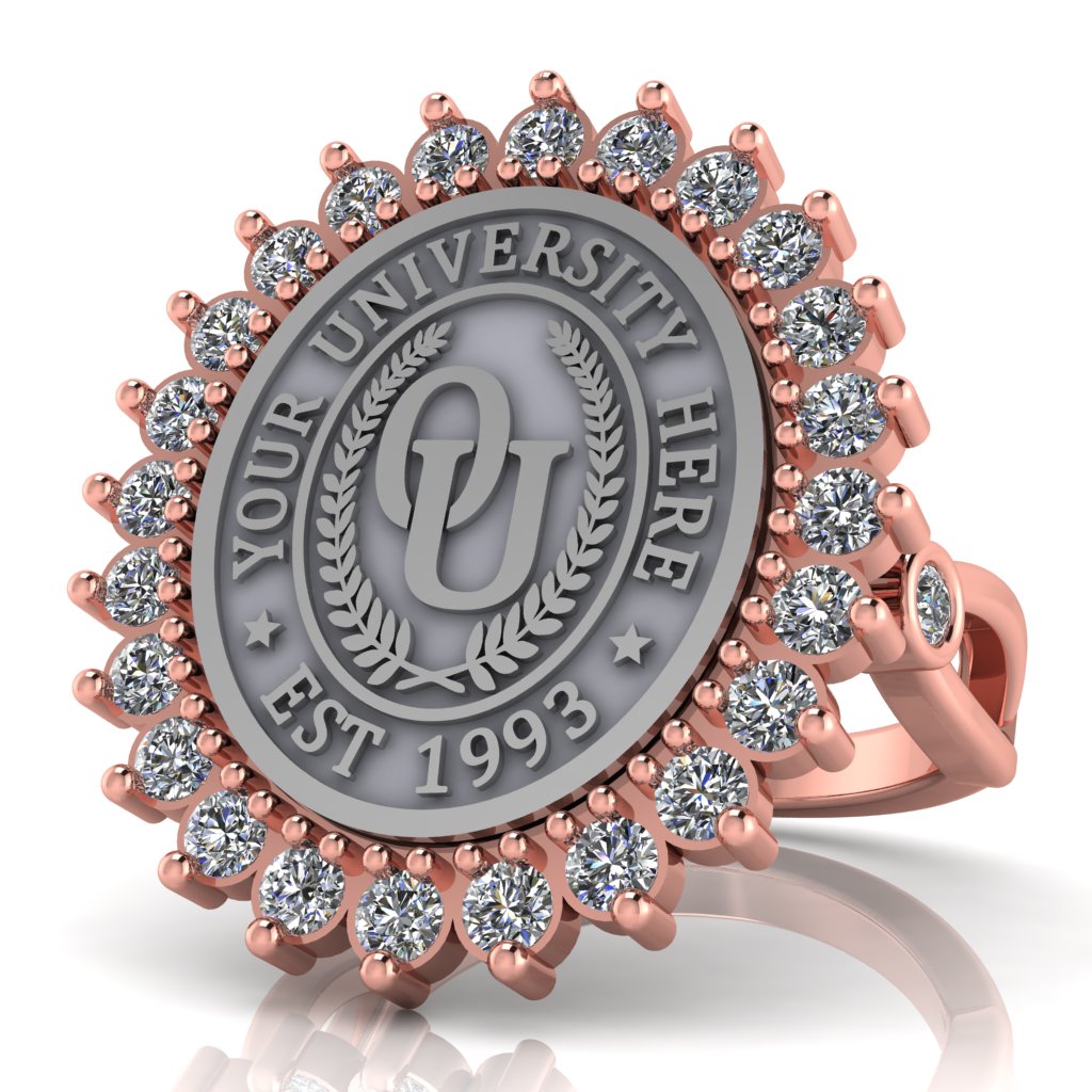 Serku Oval | Infinity Bezel Band Custom College Ring