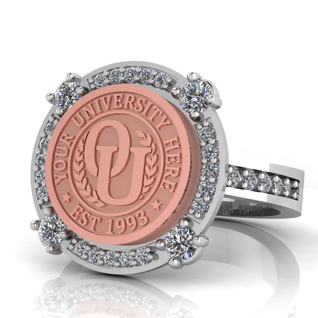 F-Sparkles | Channel Core Band Custom College Ring