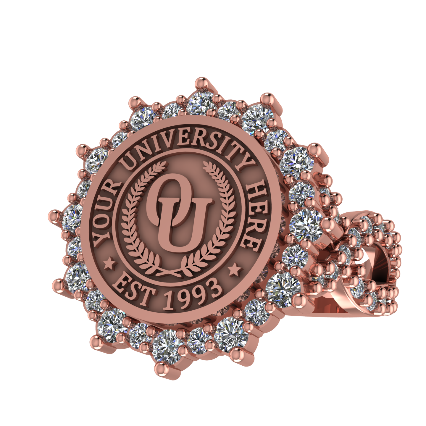 Attraente | Infinity Pave Band Custom College Ring