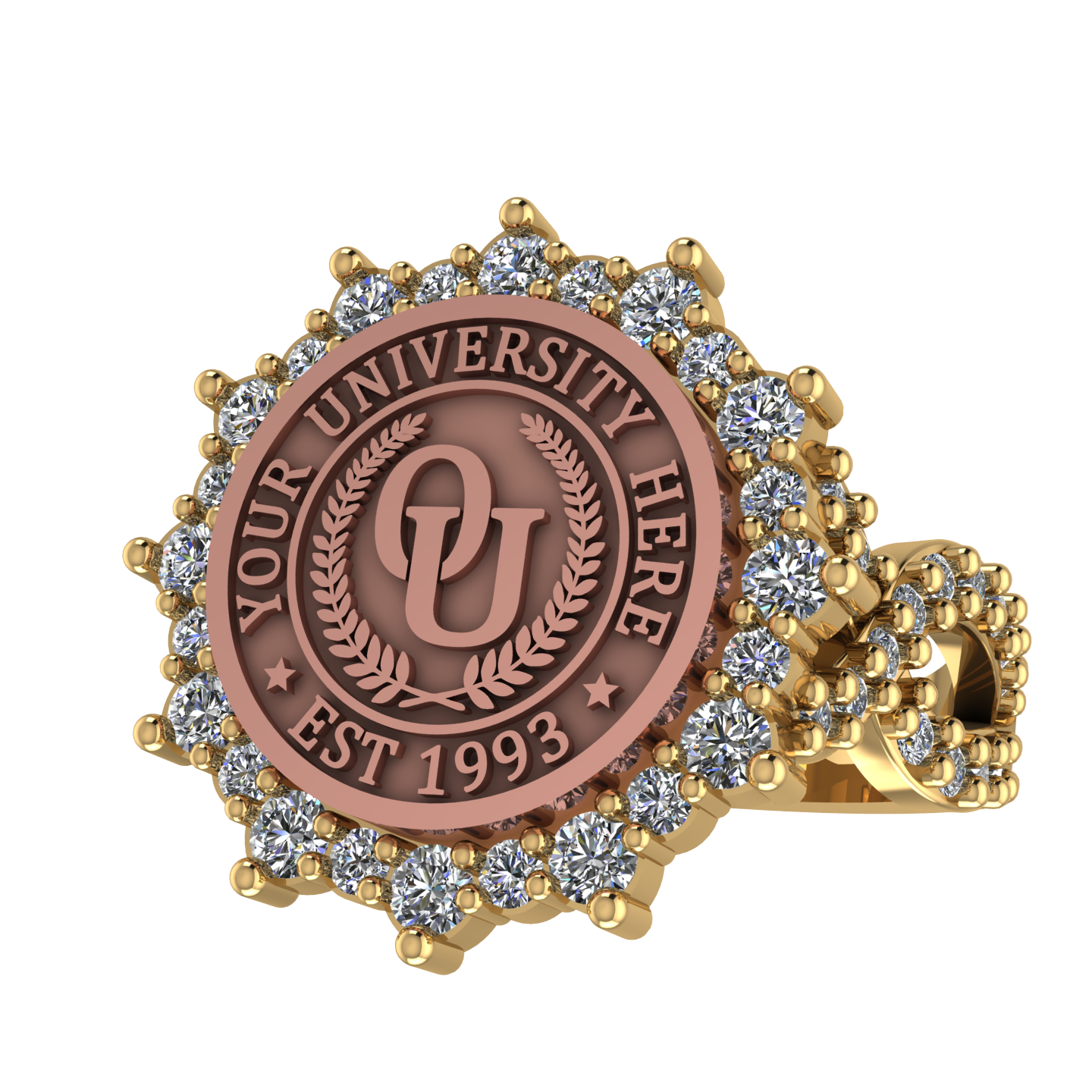 Attraente | Infinity Pave Band Custom College Ring