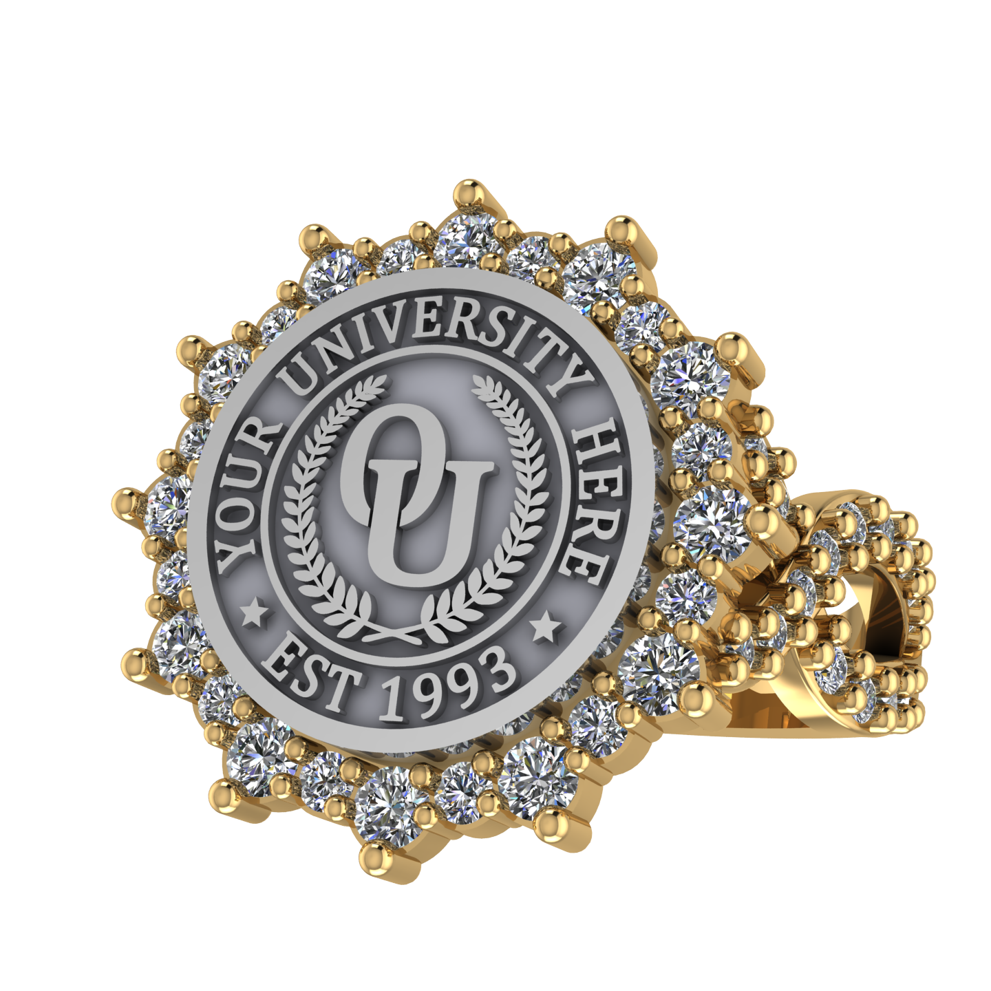 Attraente | Infinity Pave Band Custom College Ring