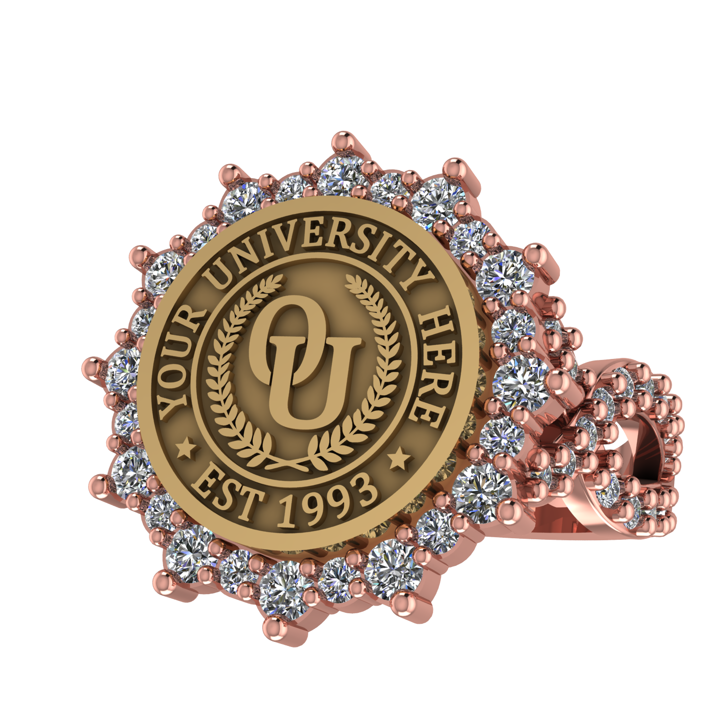 Attraente | Infinity Pave Band Custom College Ring