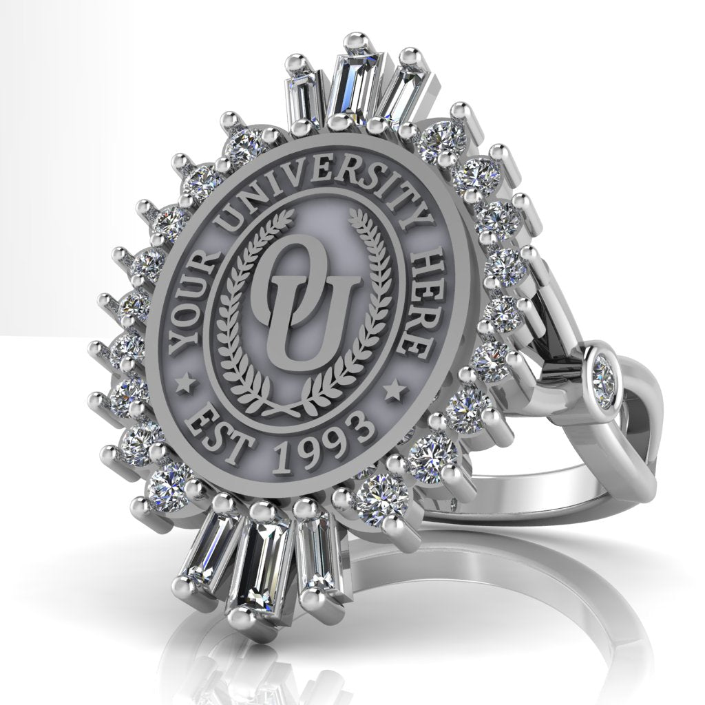 Seren Oval | Infinity Bezel Band Custom College Ring