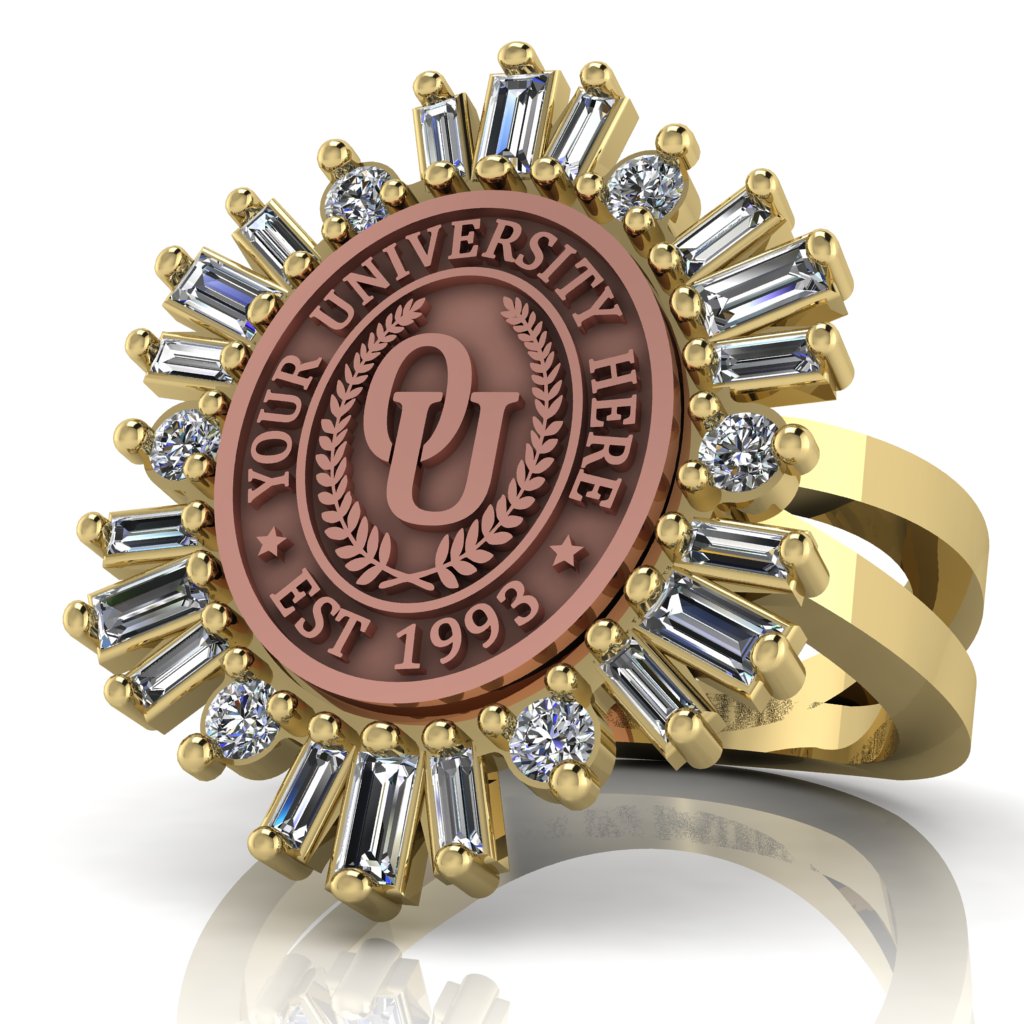 Tramontana Oval | Knife Edge Band Custom Collage Ring