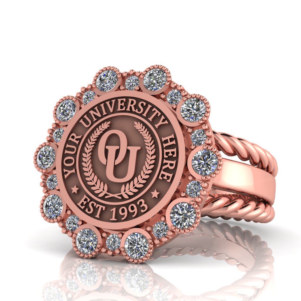 Belgi | Rope Edge Band Custom College Ring