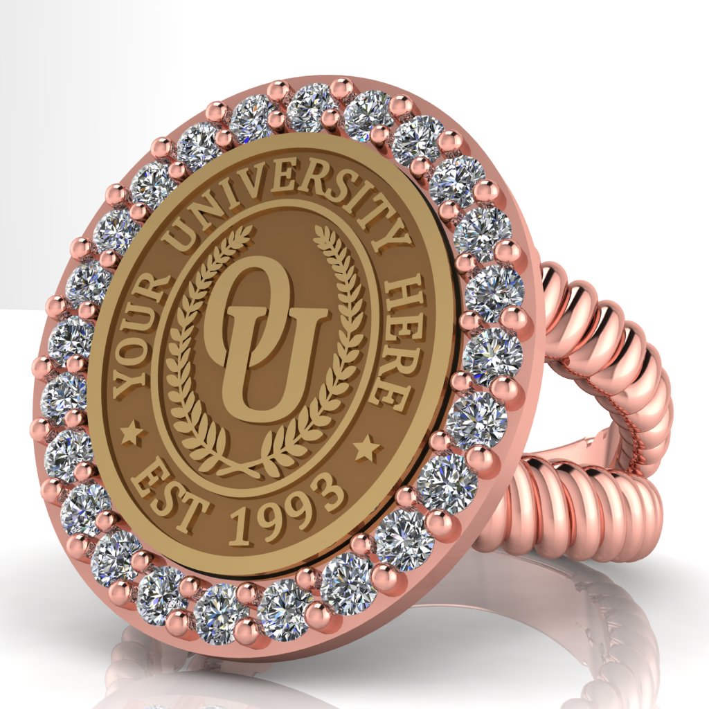 Circum Oval | V-Rope Band Custom College Ring