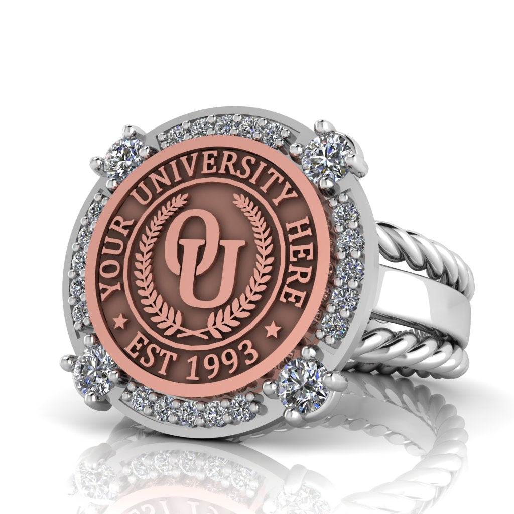 Voir | Rope Edge Band Custom College Ring
