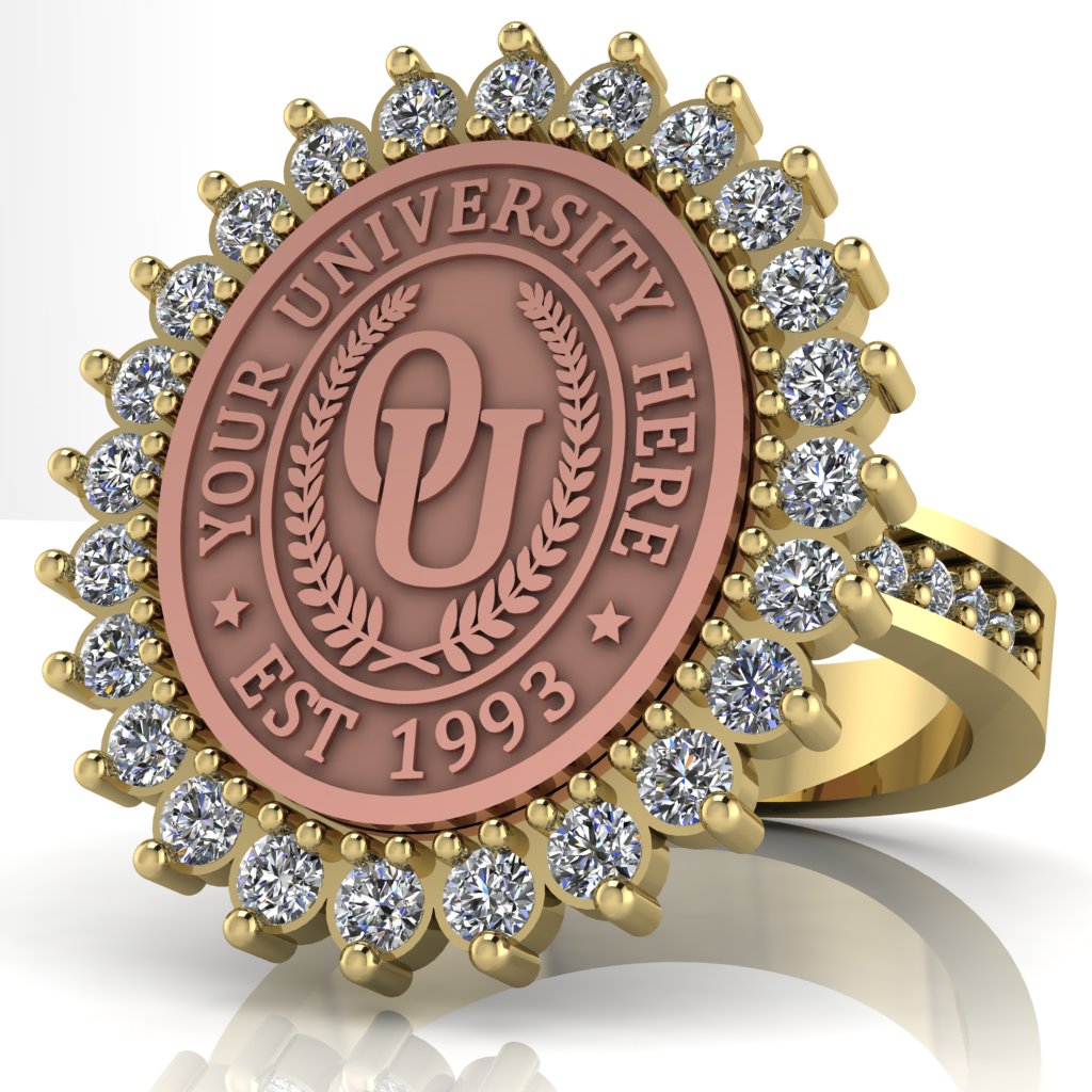 Serku Oval | Channel Core Band Custom Collage Ring