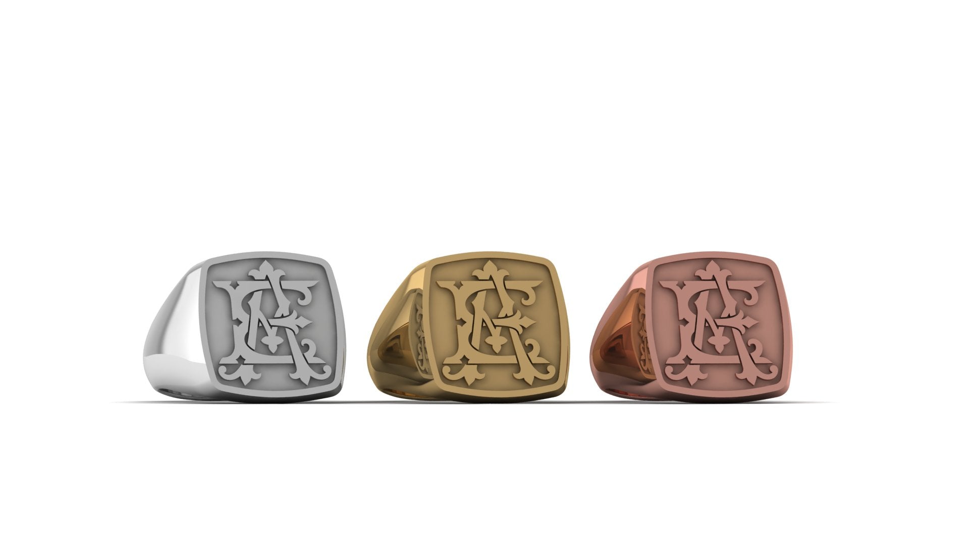 Custom Monogram Ring – Handcrafted Precious Square Face Signet Ring