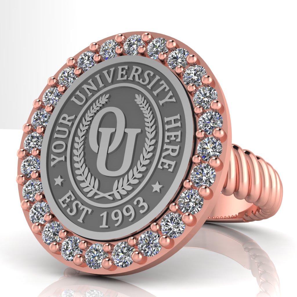 Circum Oval | Rope Core Band Custom College Ring