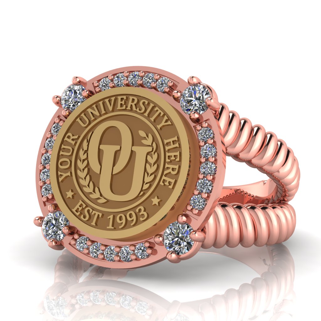 F-Sparkles | V-Rope Band Custom College Ring