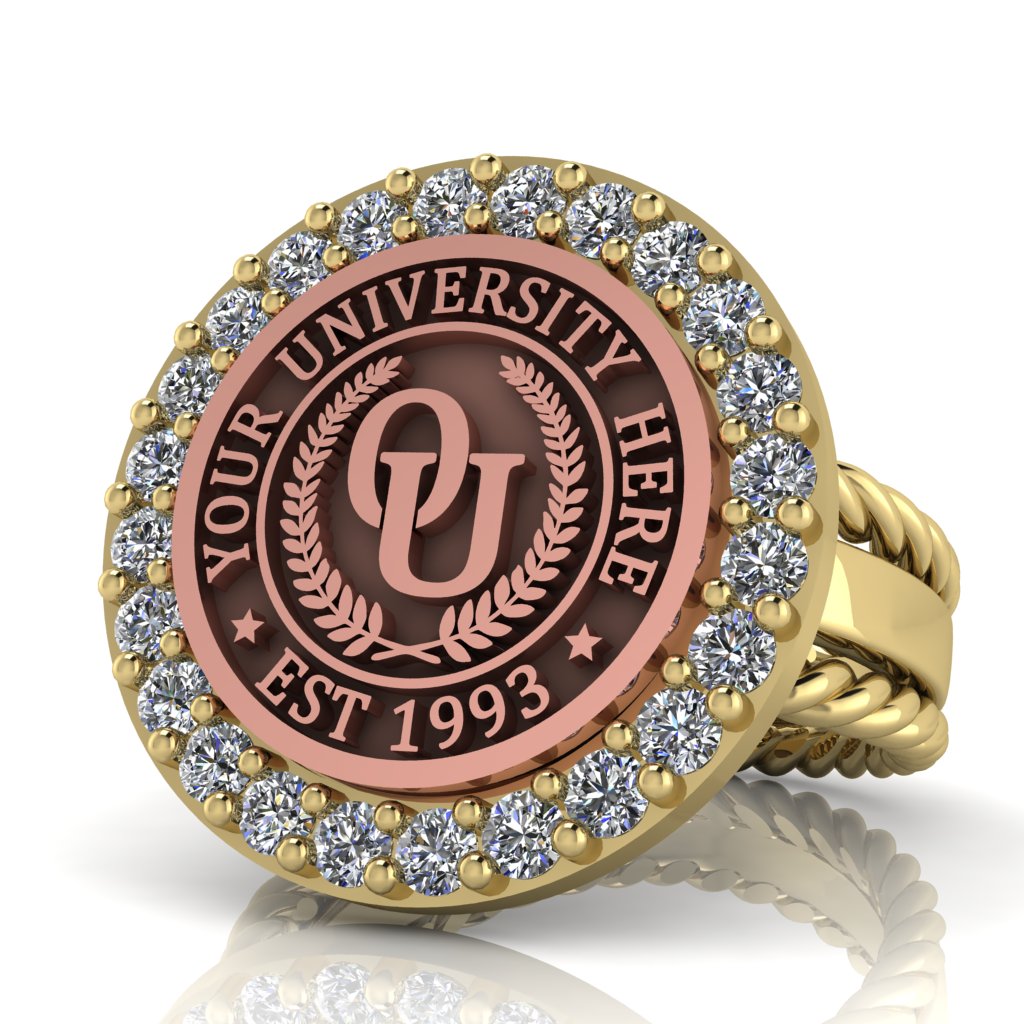 Circum | Rope Edge Band Custom Collage Ring