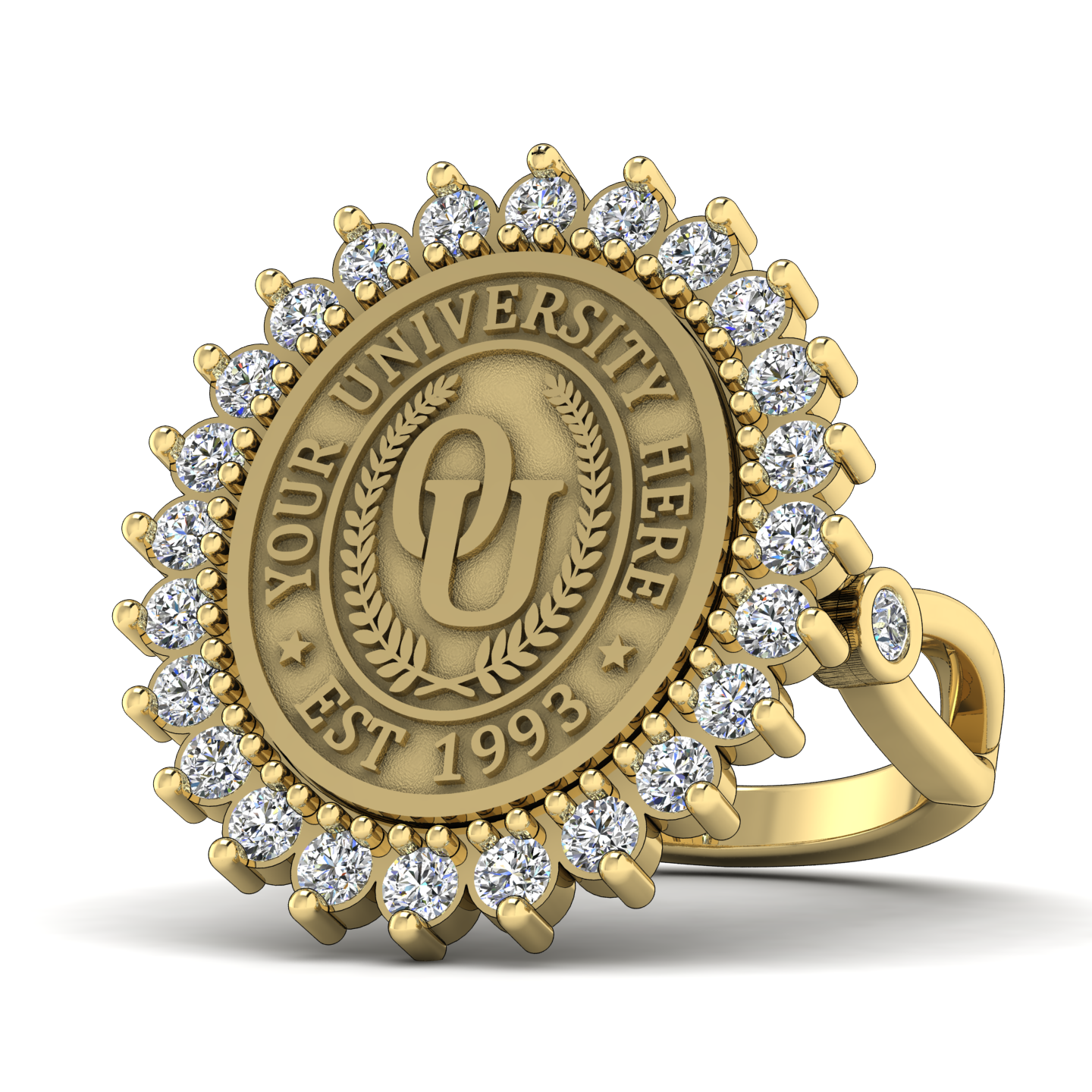 Serku Oval | Infinity Bezel Band Custom College Ring