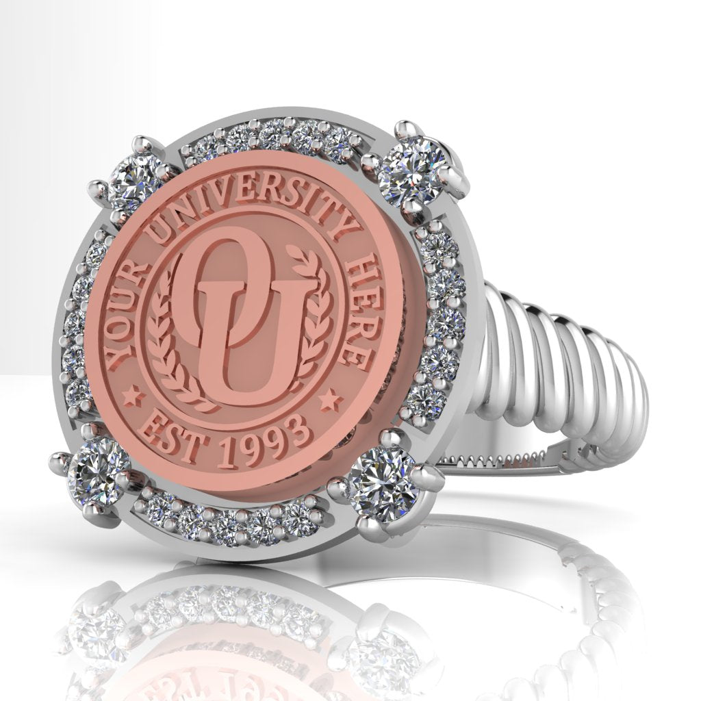 F-Sparkles | Rope Core Band Custom College Ring