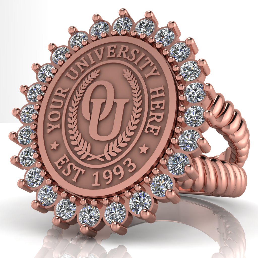 Serku Oval | V-Rope Band Custom College Ring