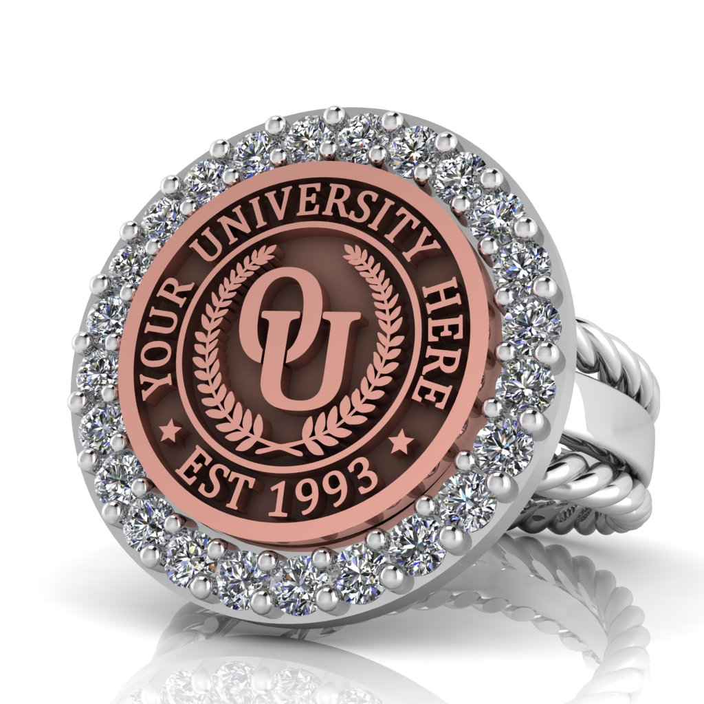 Circum | Rope Edge Band Custom Collage Ring