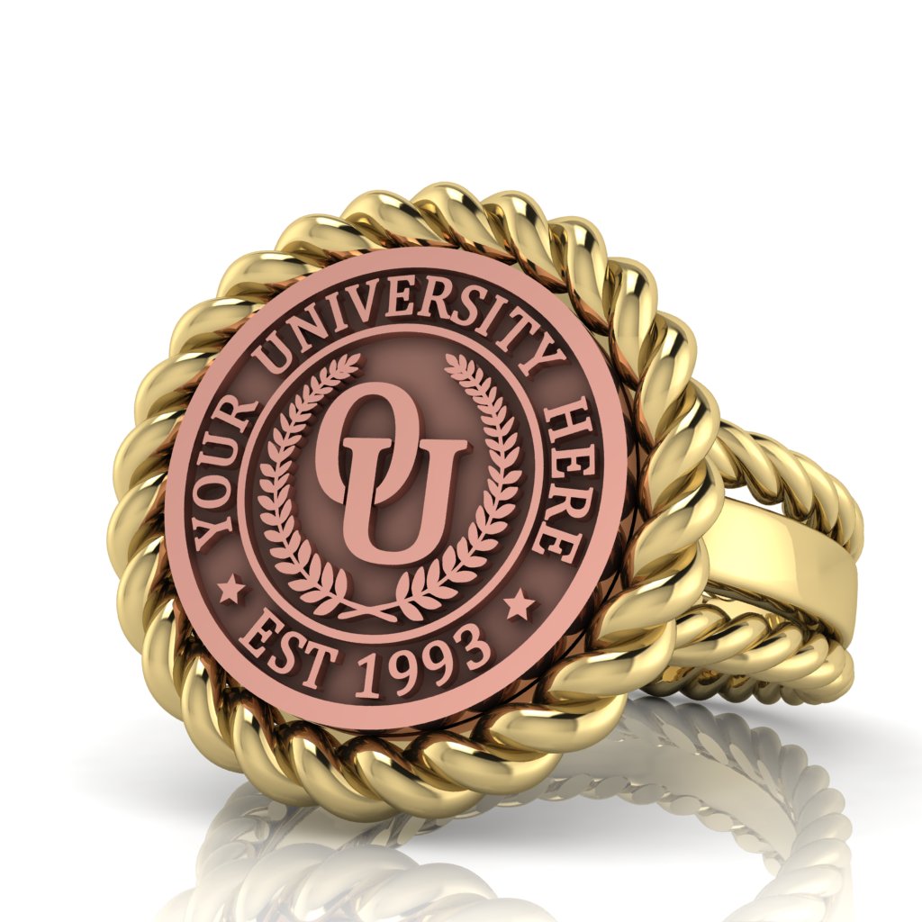 Lubid | Rope Edge Band Custom College Ring