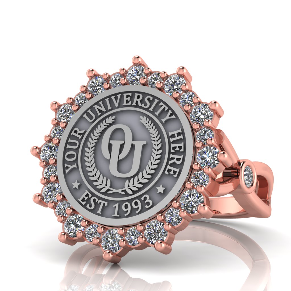 Attraente | Infinity Bezel Band Custom College Ring