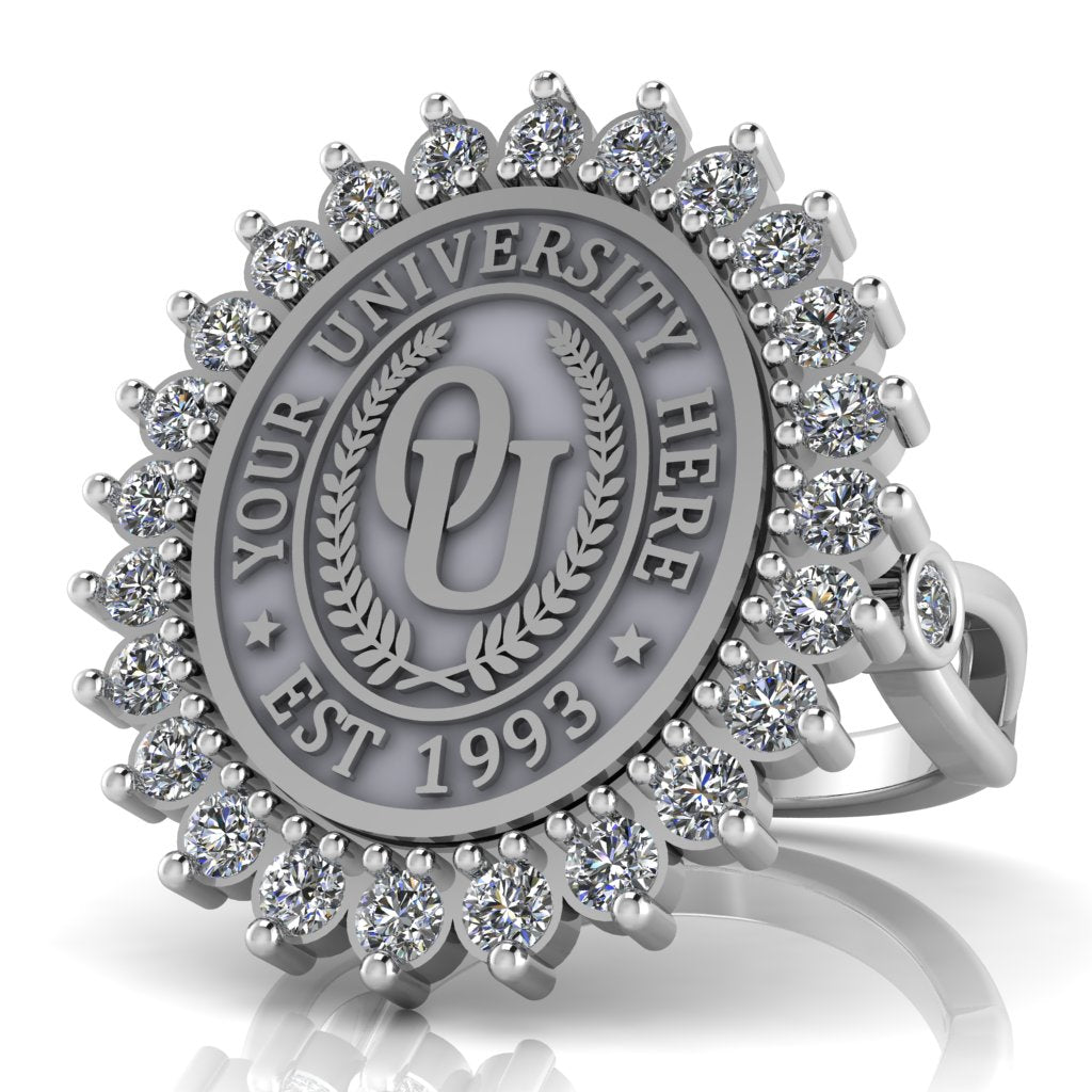 Serku Oval | Infinity Bezel Band Custom College Ring