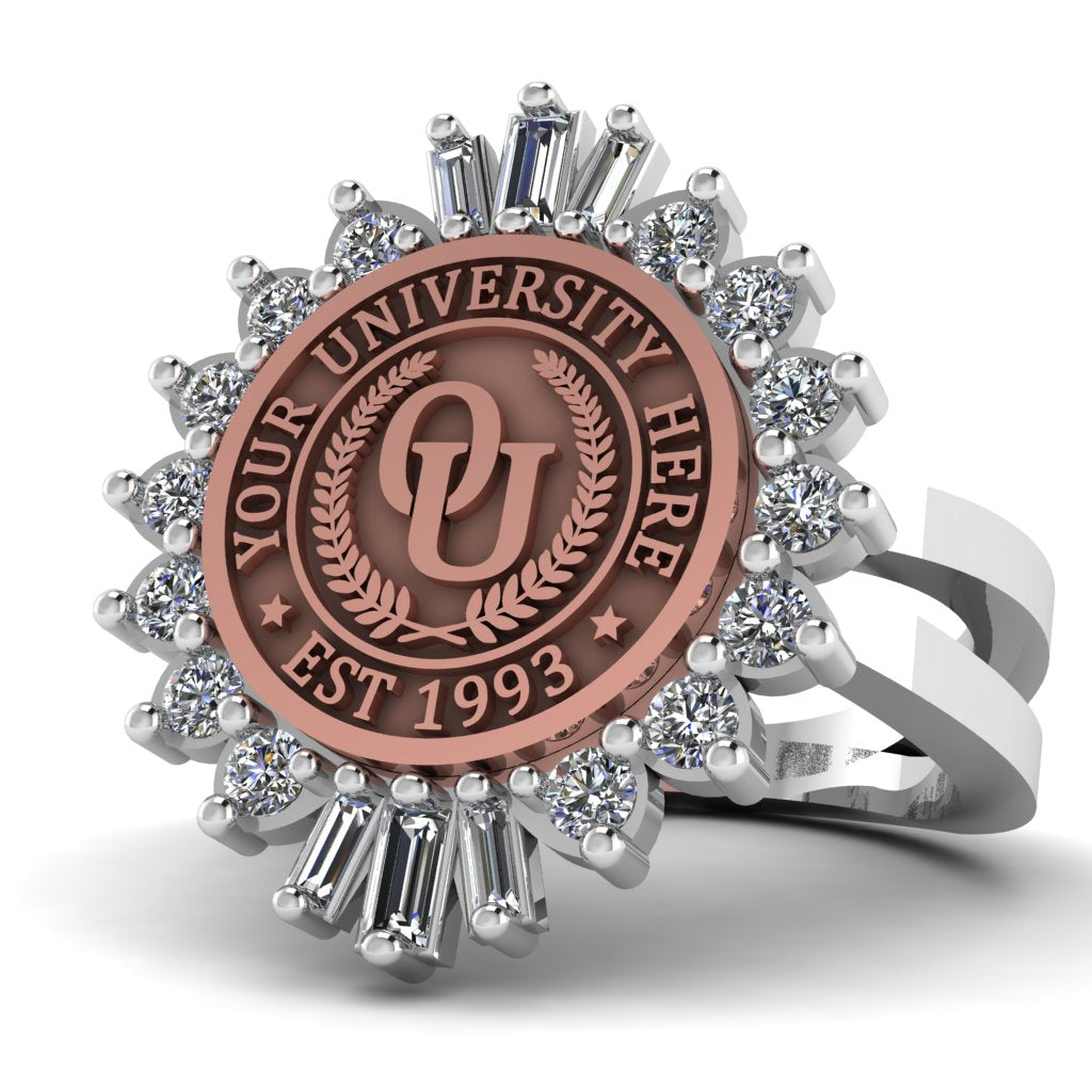 Seren | Knife Edge Band Custom Collage Ring