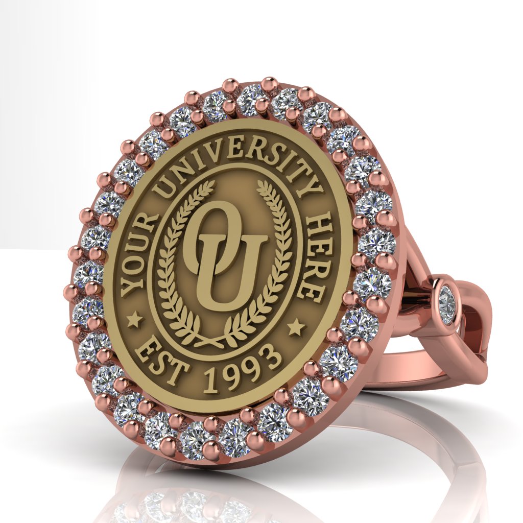Circum Oval | Infinity Bezel Band Custom College Ring