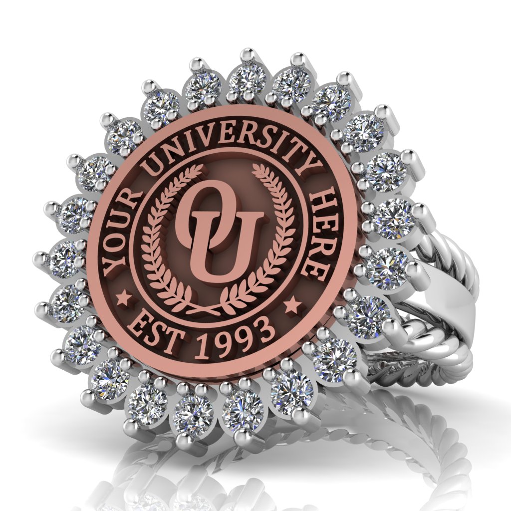 Serku | Rope Edge Band Custom Collage Ring