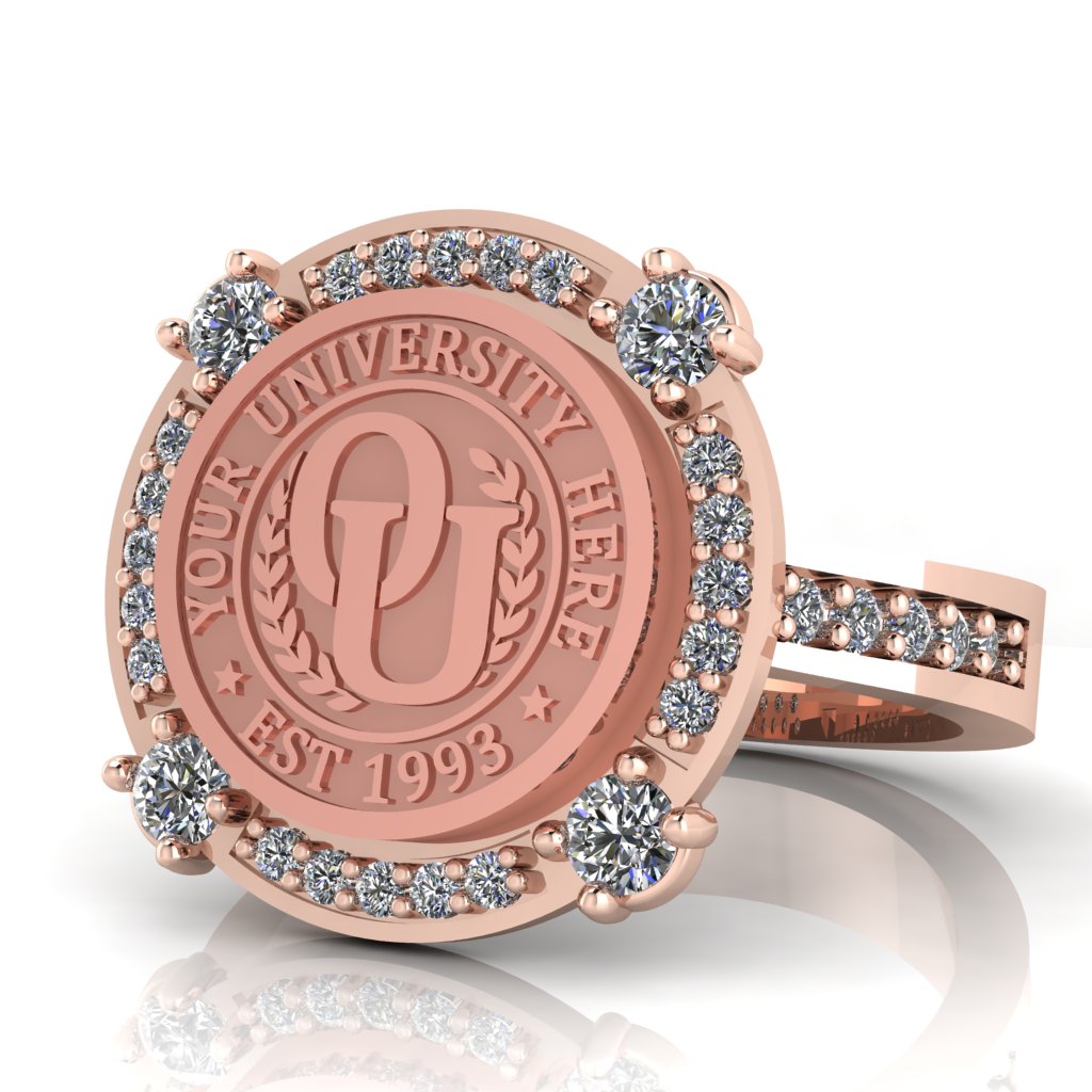 F-Sparkles | Channel Core Band Custom College Ring