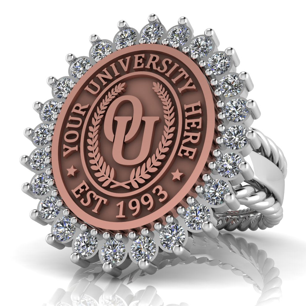 Serku Oval | Rope Edge Band Custom Collage Ring