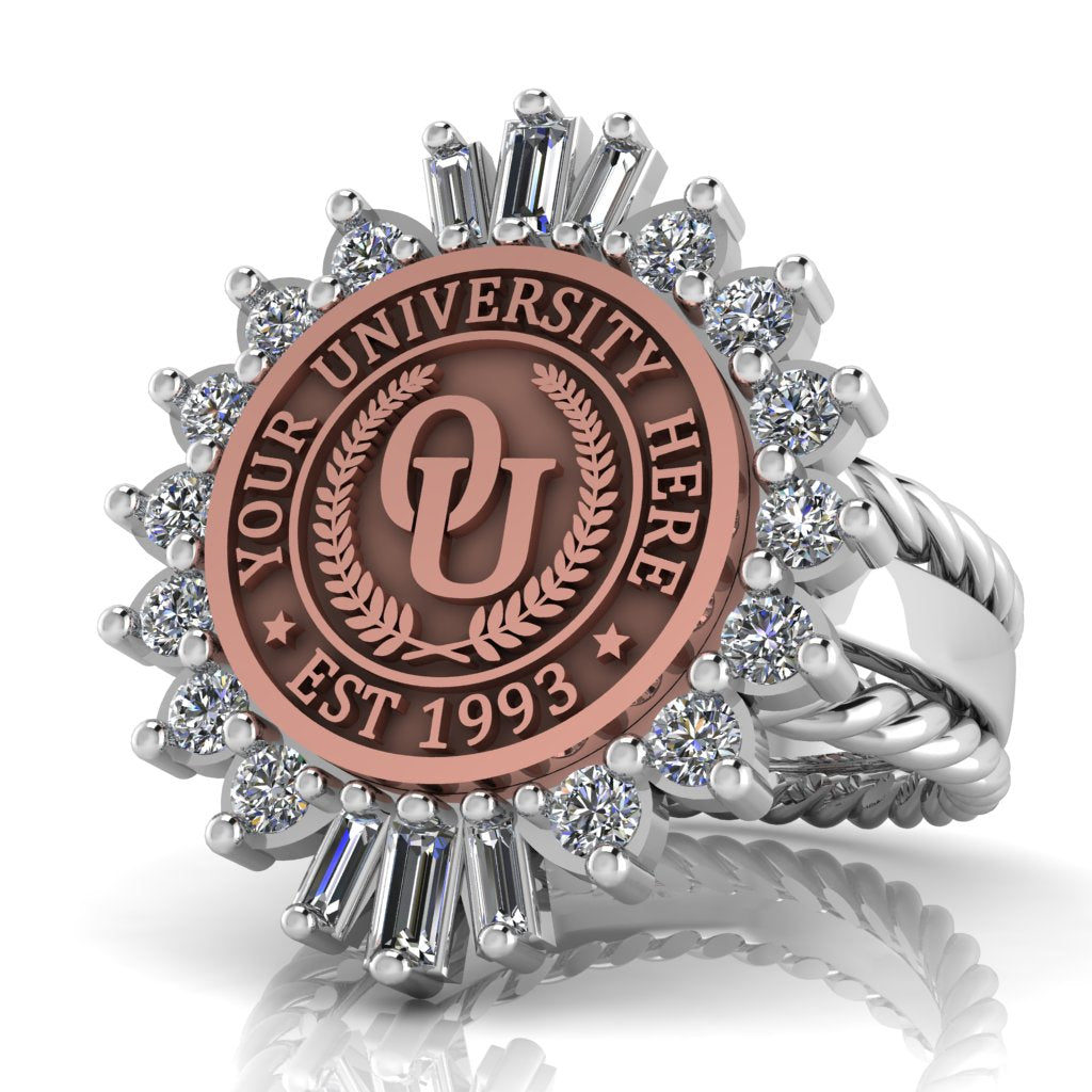 Seren | Rope Edge Band Custom Collage Ring