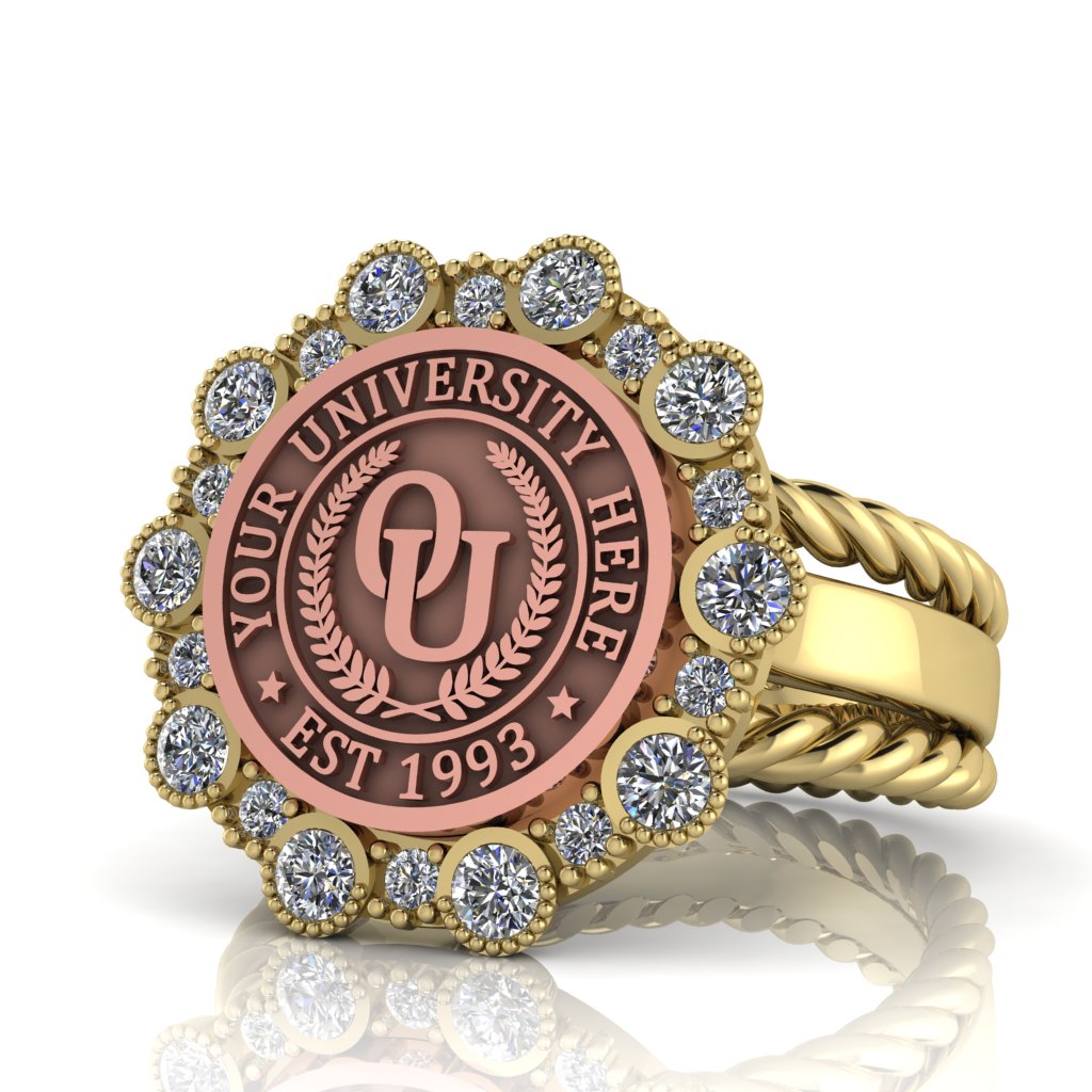 Belgi | Rope Edge Band Custom College Ring