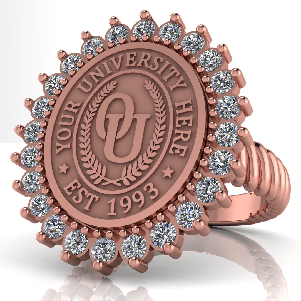 Serku Oval | Rope Core Band Custom College Ring