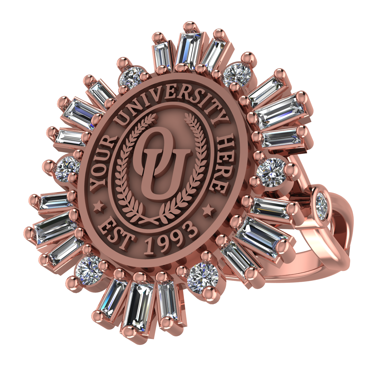 Tramontana Oval | Infinity Bezel Band Custom College Ring