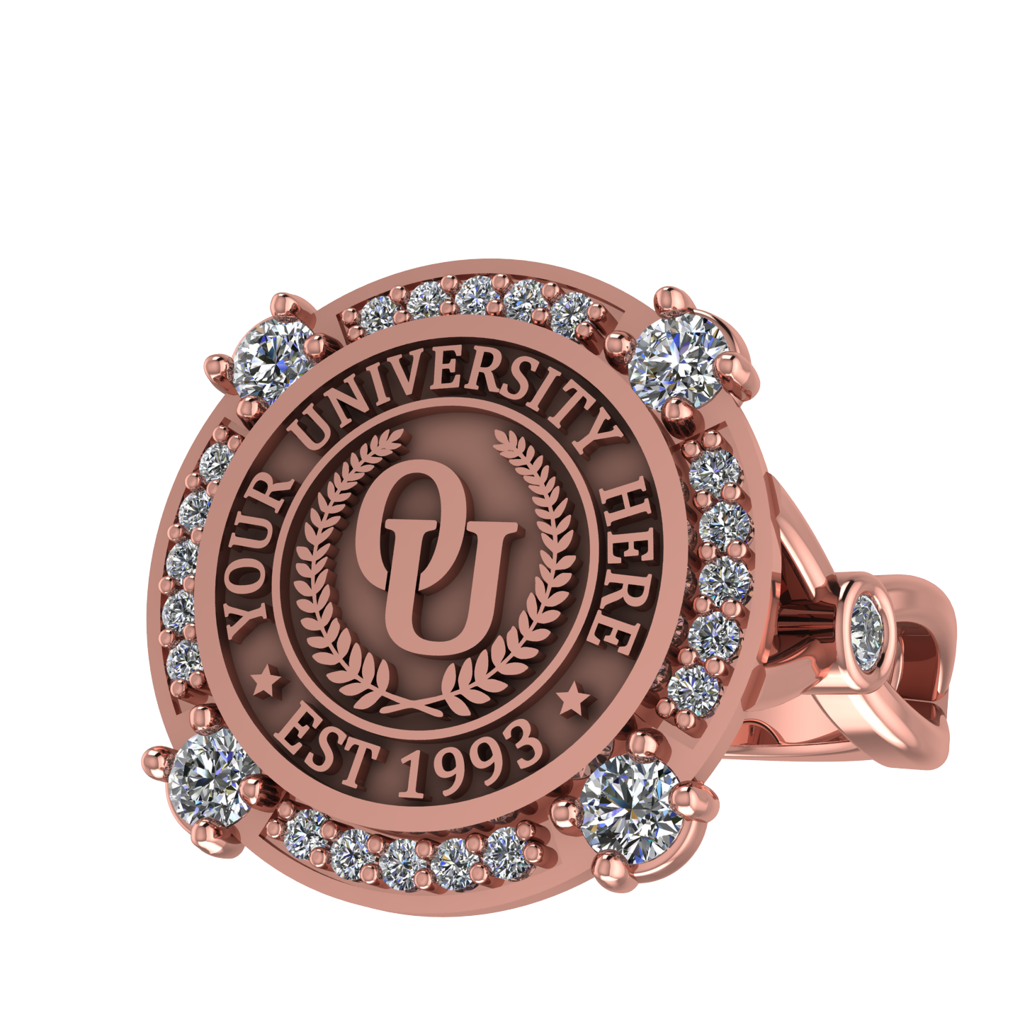 F-Sparkles | Infinity Bezel Band Custom College Ring