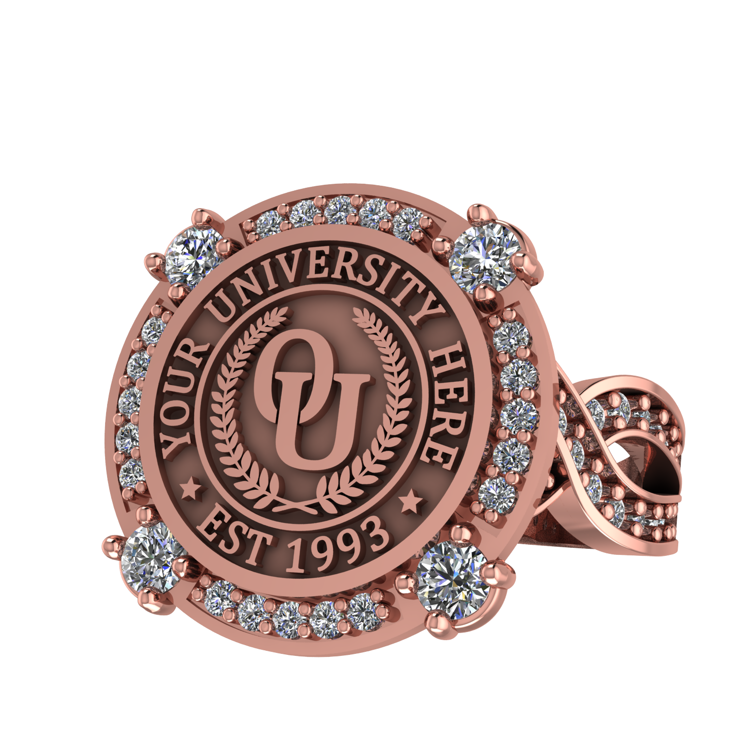 F-Sparkles | Infinity Pave Band Custom College Ring
