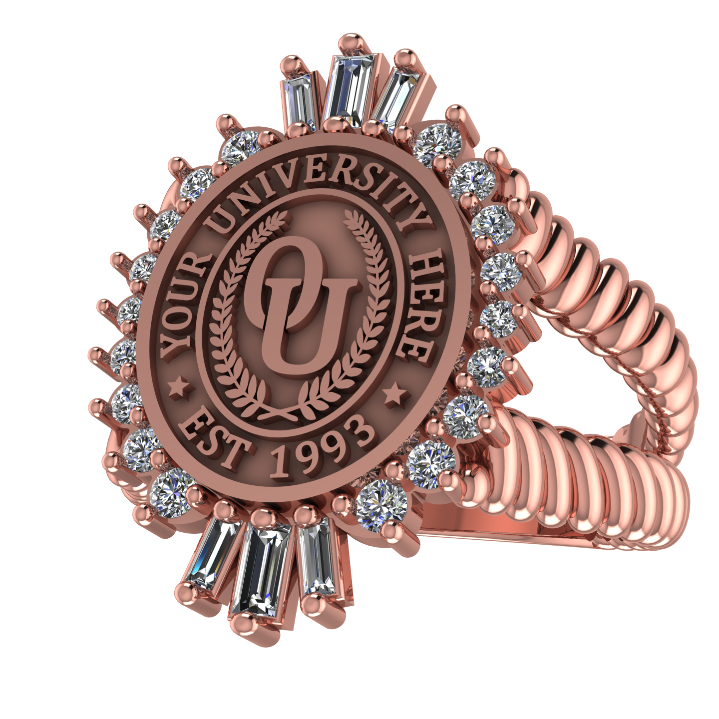 Seren Oval | V-Rope Band Custom Collage Ring