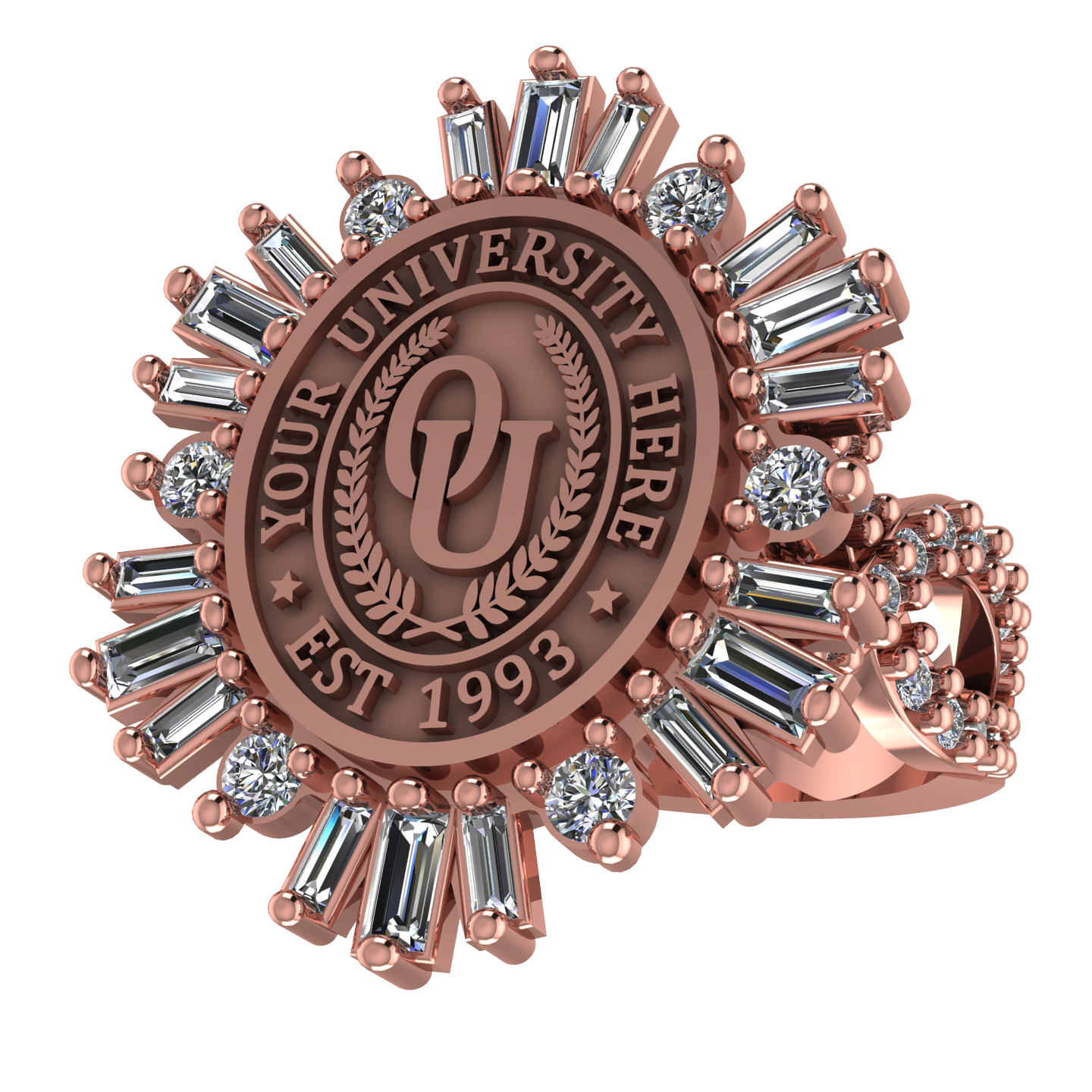 Tramontana Oval | Infinity Pave Band Custom College Ring