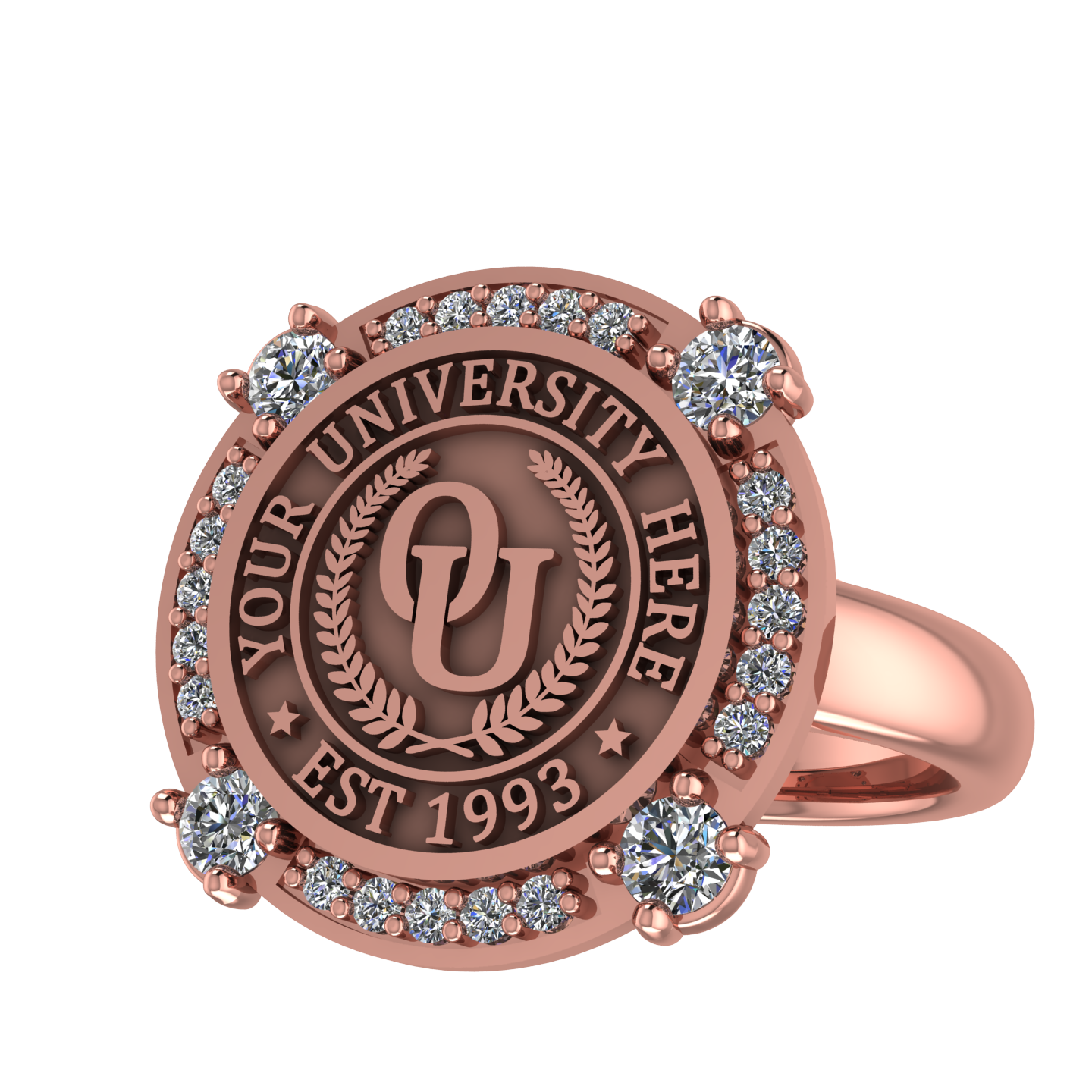 F-Sparkles | Classic Dome Band Custom College Ring
