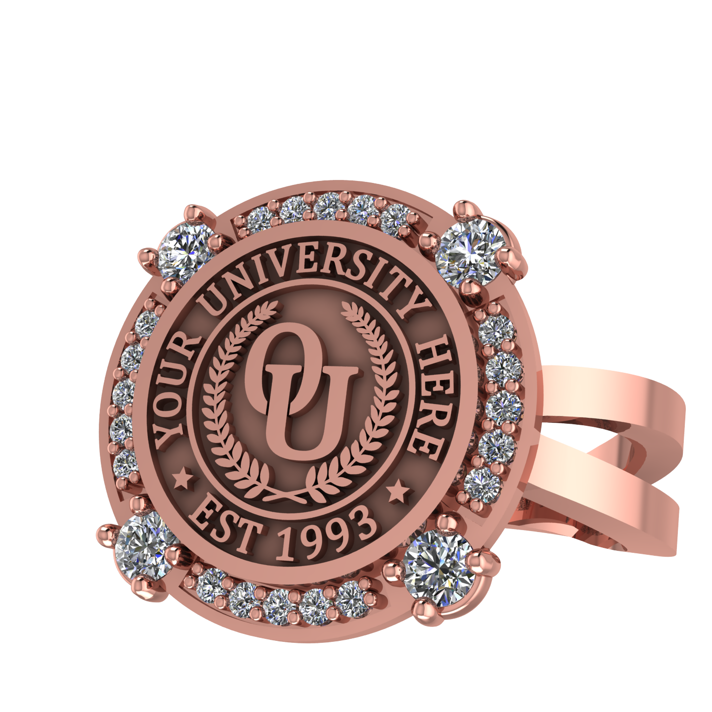 F-Sparkles | Knife Edge Band Custom College Ring