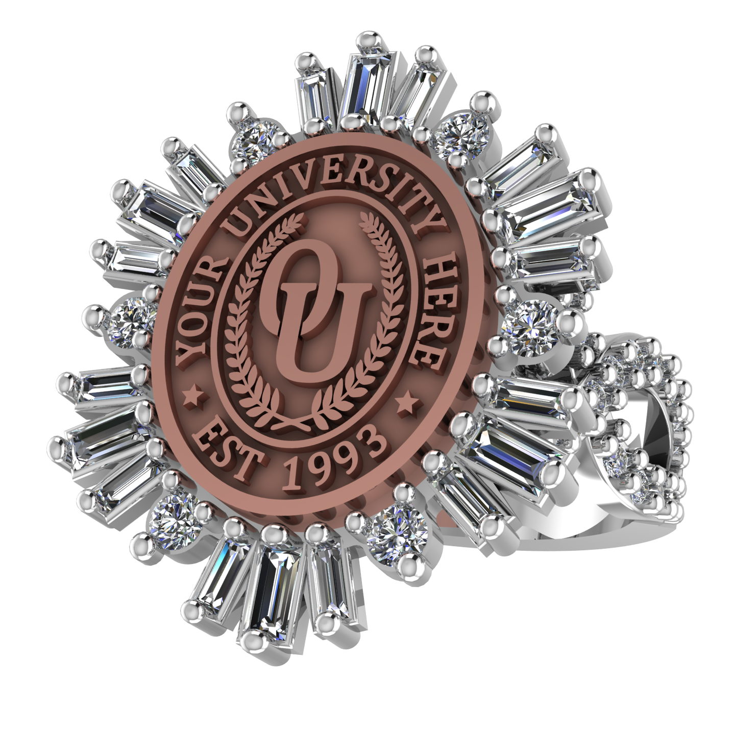 Tramontana Oval | Infinity Pave Band Custom College Ring