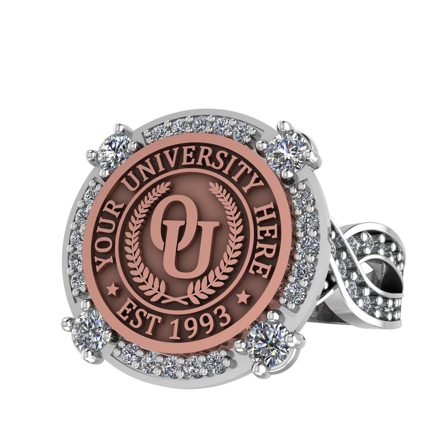 F-Sparkles | Infinity Pave Band Custom College Ring
