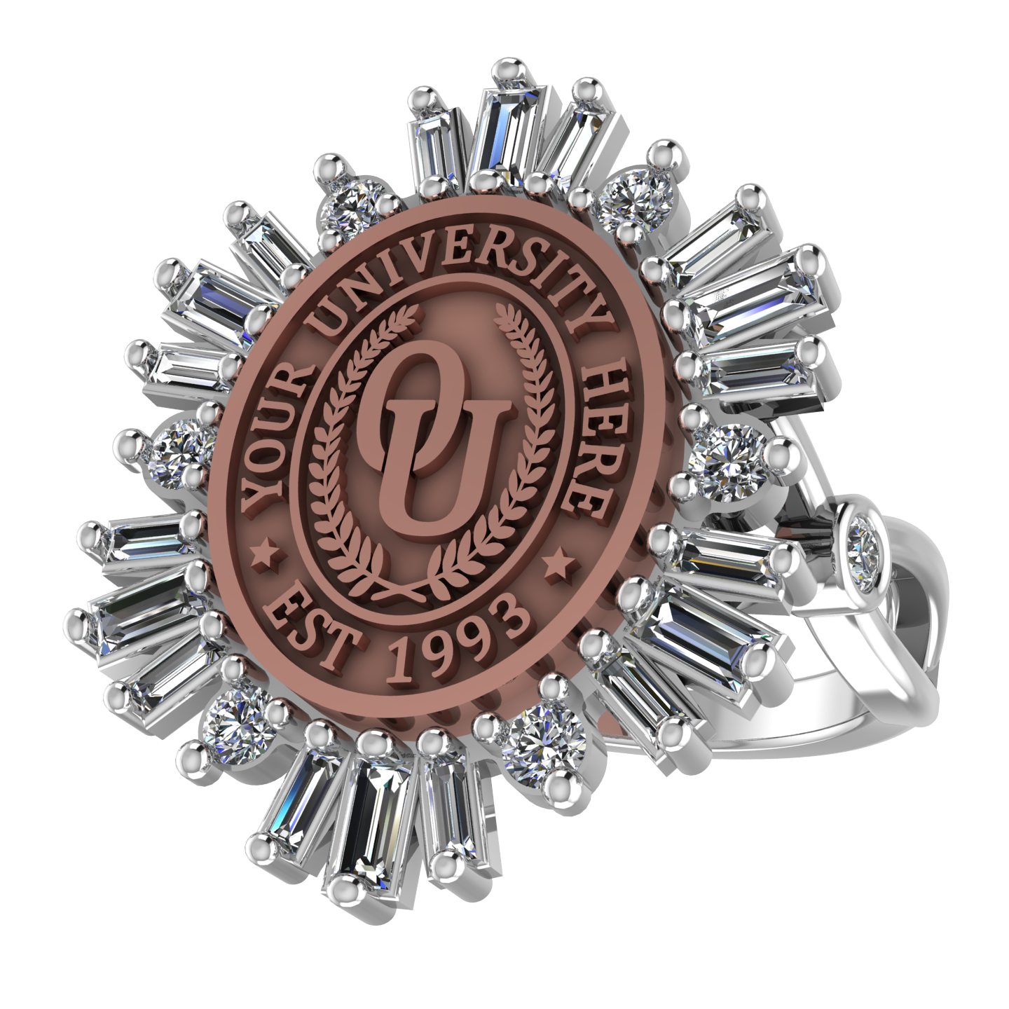 Tramontana Oval | Infinity Bezel Band Custom College Ring