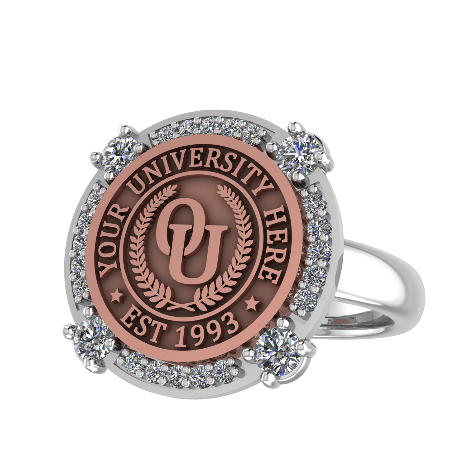 F-Sparkles | Classic Dome Band Custom College Ring