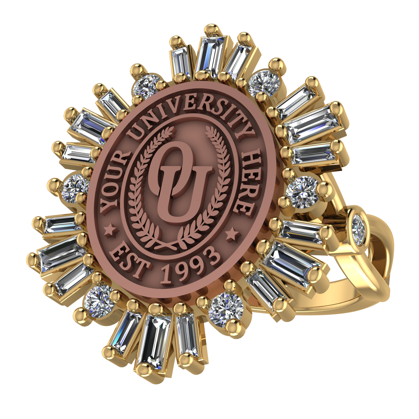 Tramontana Oval | Infinity Bezel Band Custom College Ring