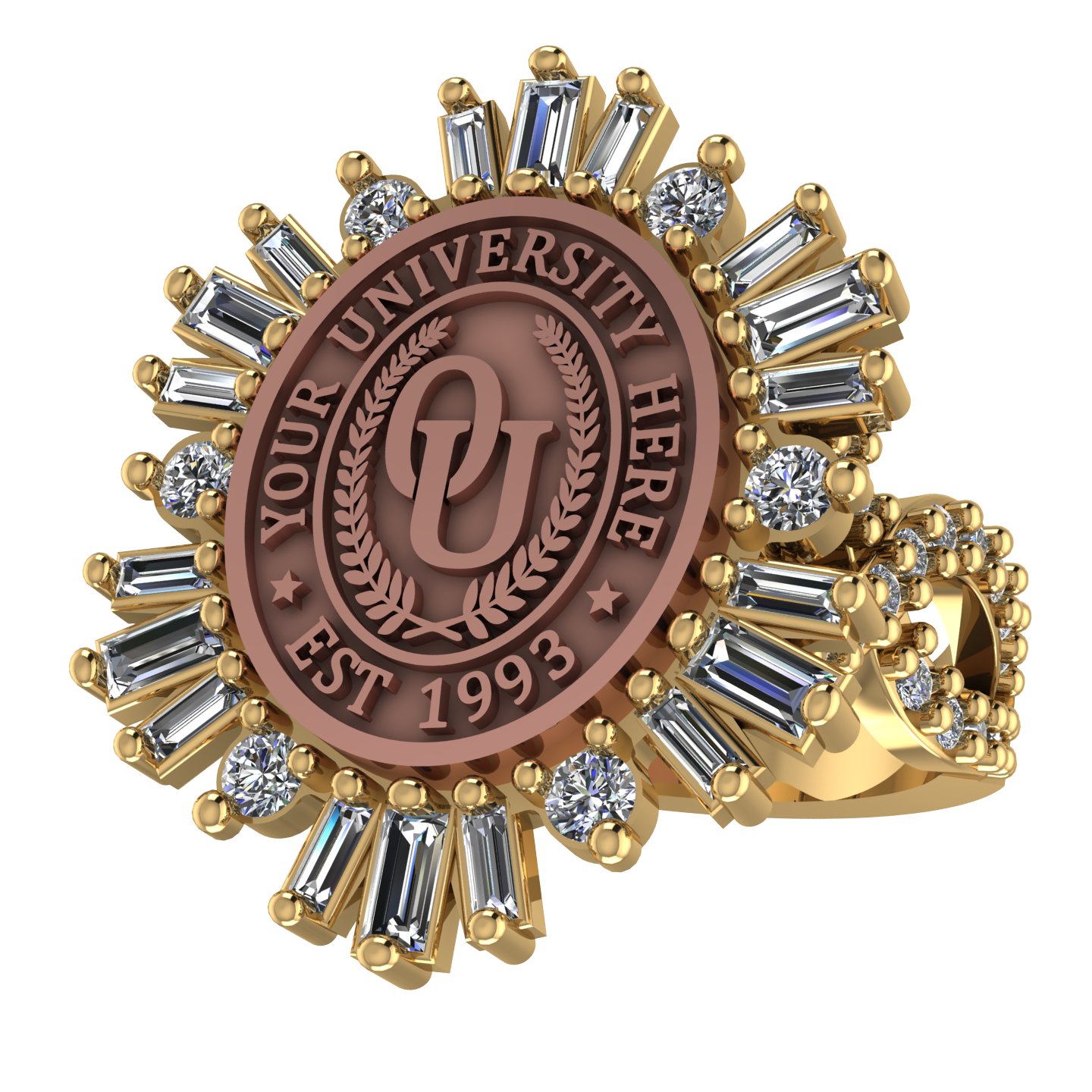Tramontana Oval | Infinity Pave Band Custom College Ring