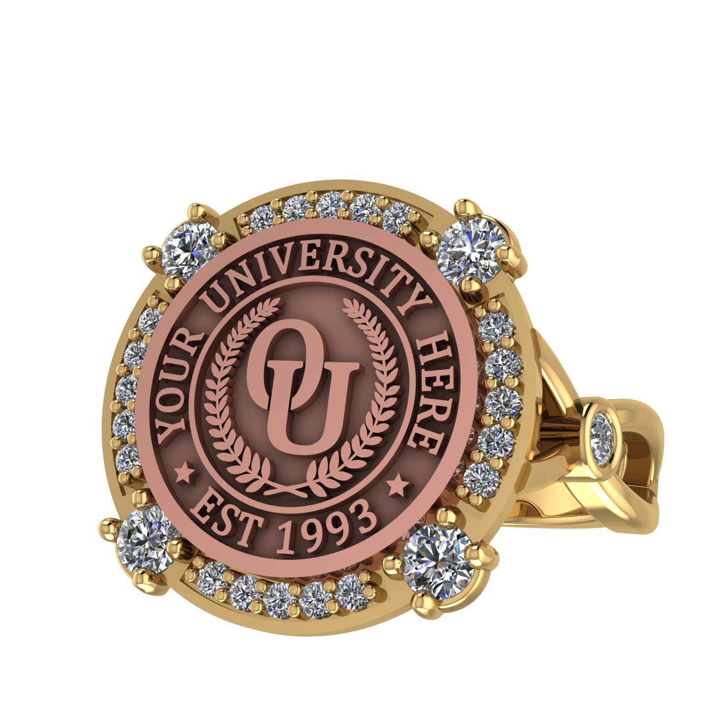 F-Sparkles | Infinity Bezel Band Custom College Ring