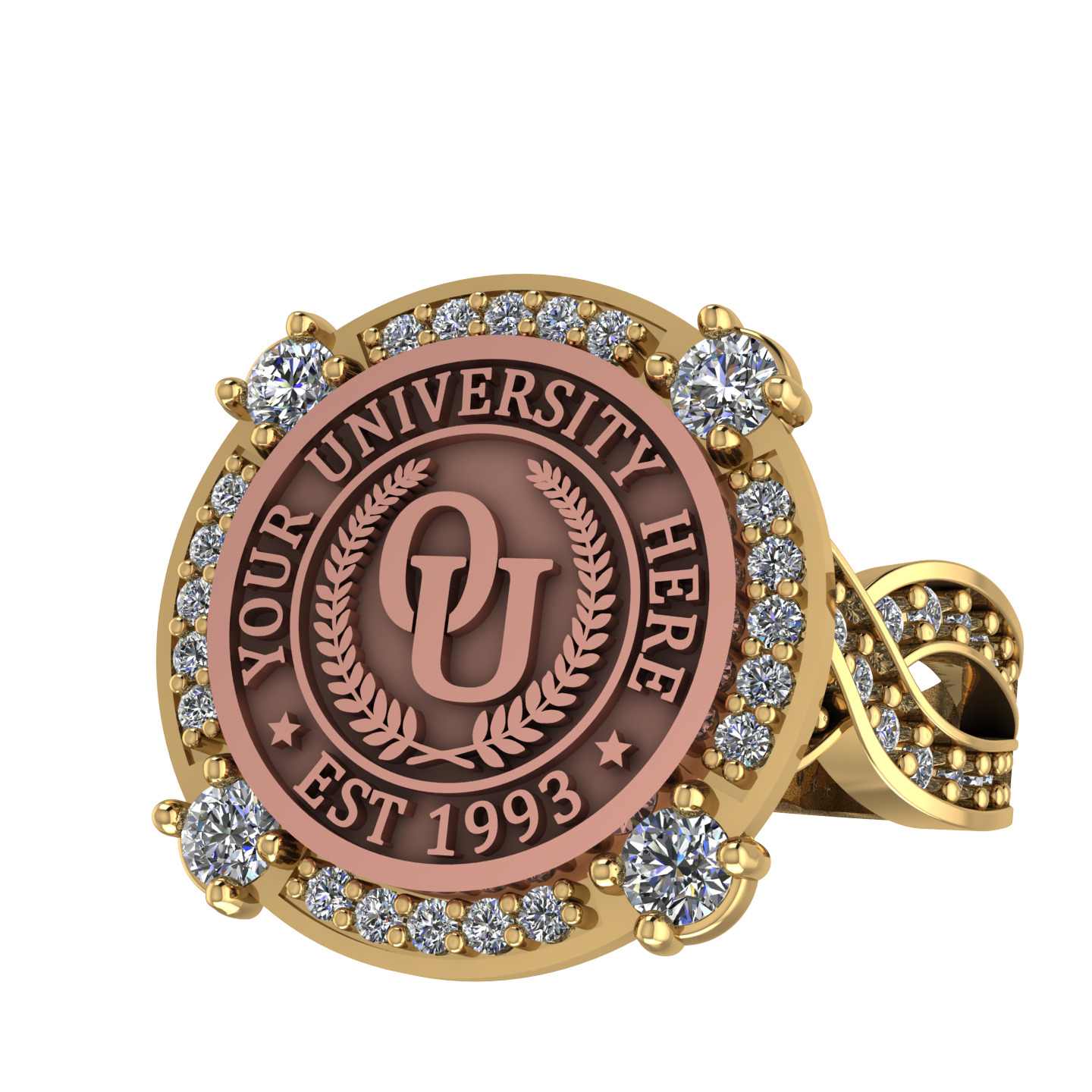F-Sparkles | Infinity Pave Band Custom College Ring