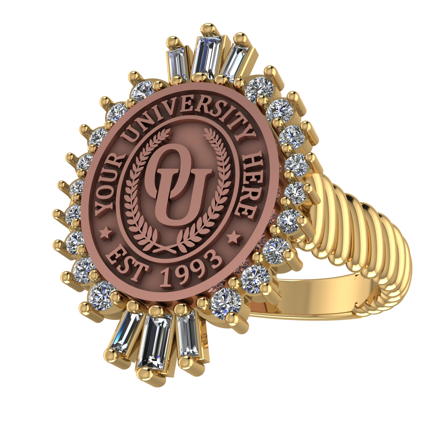 Seren Oval | Rope Core Band Custom Collage Ring